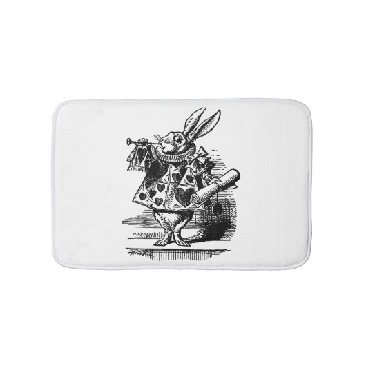 Alice in Wonderland White Rabbit als Herald Badmat (Voorkant)
