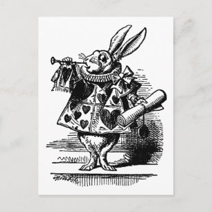 Alice in Wonderland White Rabbit als Herald Briefkaart