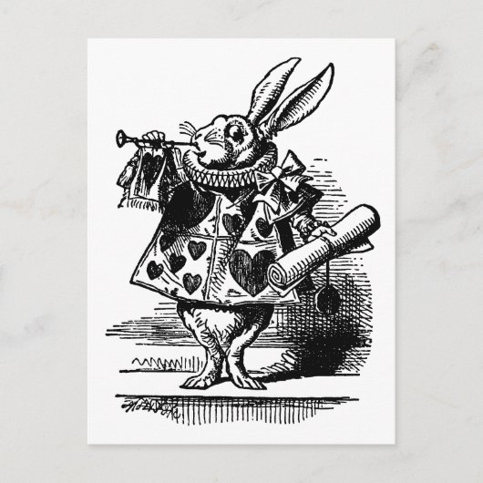  Alice in Wonderland White Rabbit als Herald Briefkaart (Voorkant)