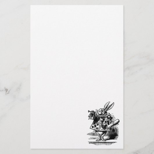 Alice in Wonderland White Rabbit als Herald Briefpapier (Voorkant)