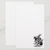 Alice in Wonderland White Rabbit als Herald Briefpapier (Voorkant / Achterkant)