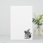Alice in Wonderland White Rabbit als Herald Briefpapier (Staand voorkant)