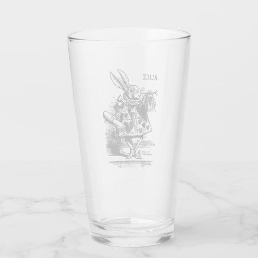  Alice in Wonderland White Rabbit als Herald Glas (Achterkant)