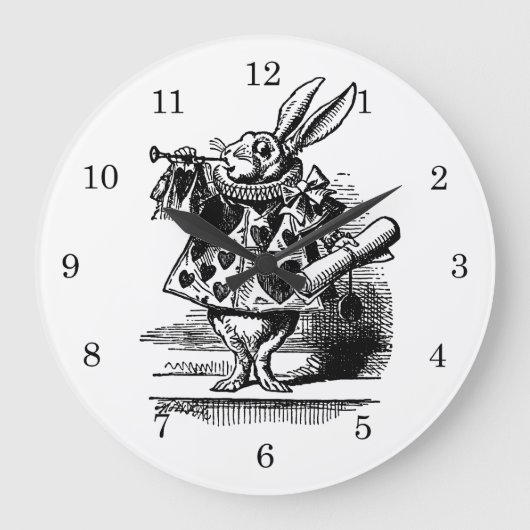  Alice in Wonderland White Rabbit als Herald Grote Klok (Voorkant)