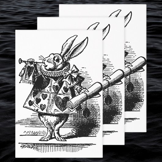  Alice in Wonderland White Rabbit als Herald Inpakpapier Vel