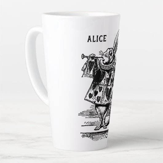 Alice in Wonderland White Rabbit als Herald Latte Mok (Linkerhoek)