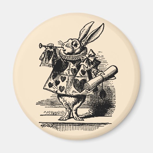  Alice in Wonderland White Rabbit als Herald Magneet (Voorkant)