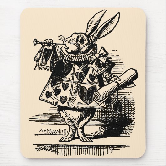 Alice in Wonderland White Rabbit als Herald Muismat (Voorkant)