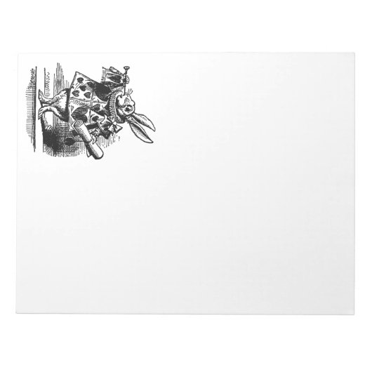  Alice in Wonderland White Rabbit als Herald Notitieblok (Voorkant)