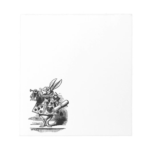 Alice in Wonderland White Rabbit als Herald Notitieblok (Voorkant)