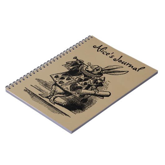  Alice in Wonderland White Rabbit als Herald Notitieboek (Linkerzijde)