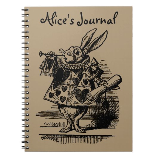Alice in Wonderland White Rabbit als Herald Notitieboek (Voorkant)