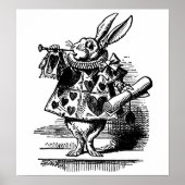 Alice in Wonderland White Rabbit als Herald Poster (Voorkant)