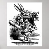  Alice in Wonderland White Rabbit als Herald Poster (Voorkant)
