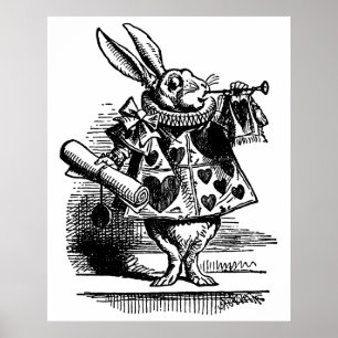  Alice in Wonderland White Rabbit als Herald Poster