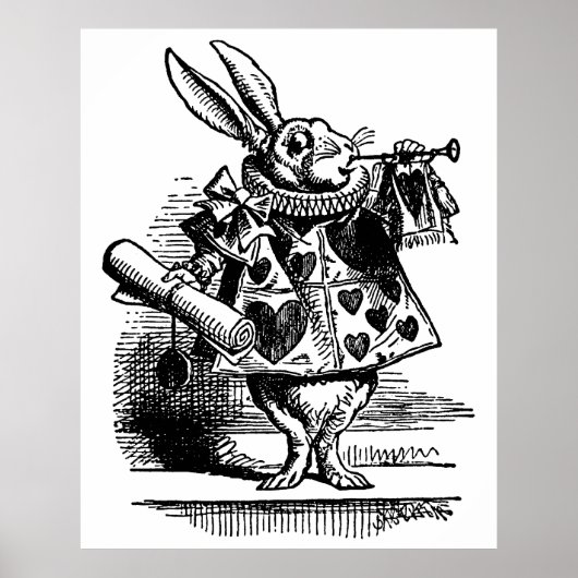  Alice in Wonderland White Rabbit als Herald Poster (Voorkant)