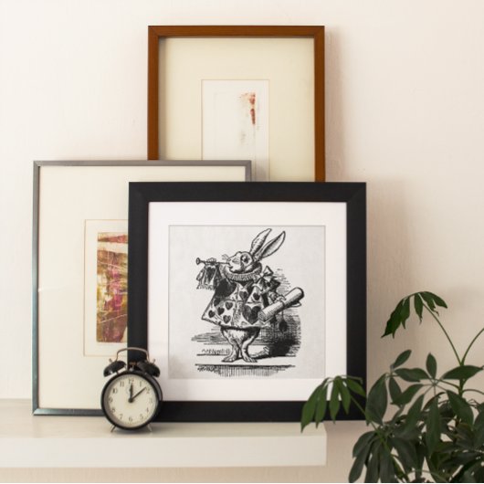 Alice in Wonderland White Rabbit als Herald Poster