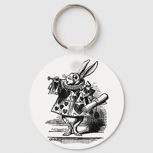 Alice in Wonderland White Rabbit als Herald Sleutelhanger (Voorkant)