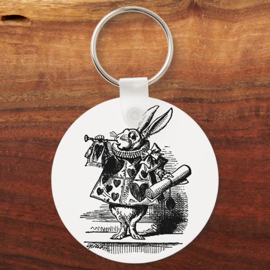 Alice in Wonderland White Rabbit als Herald Sleutelhanger (Voorkant)