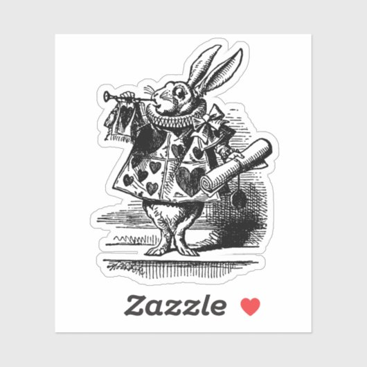  Alice in Wonderland White Rabbit als Herald Sticker (Vel)