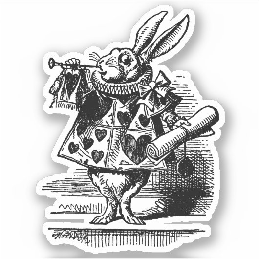  Alice in Wonderland White Rabbit als Herald Sticker (Voorkant)