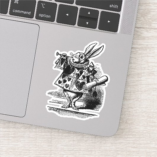 Alice in Wonderland White Rabbit als Herald Sticker (Detail)