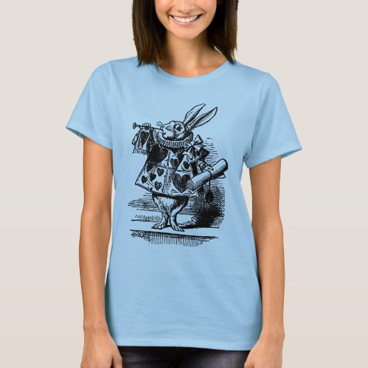 Alice in Wonderland White Rabbit als Herald T-shirt (Voorkant)