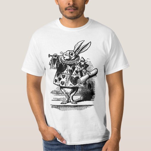  Alice in Wonderland White Rabbit als Herald T-shirt (Voorkant)
