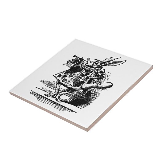  Alice in Wonderland White Rabbit als Herald Tegeltje (Zijkant)