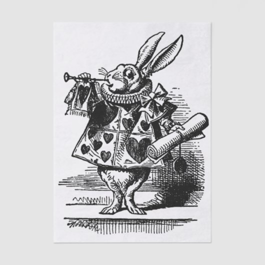  Alice in Wonderland White Rabbit als Herald Tissuepapier (Voorkant)