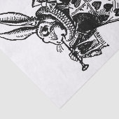Alice in Wonderland White Rabbit als Herald Tissuepapier (Detail)