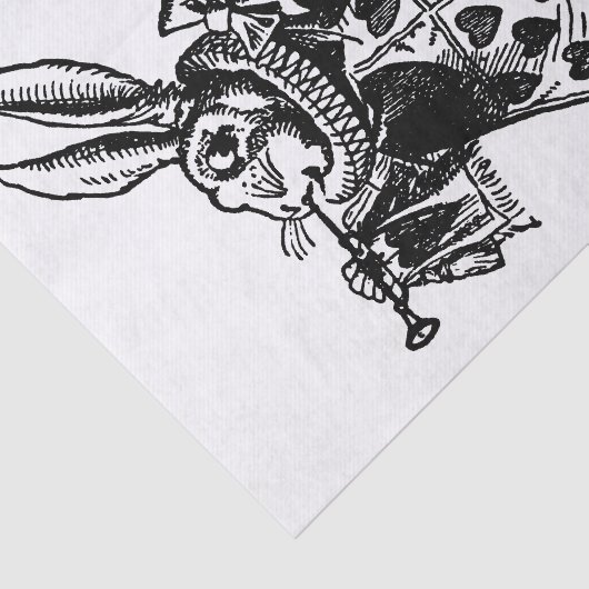 Alice in Wonderland White Rabbit als Herald Tissuepapier (Detail)