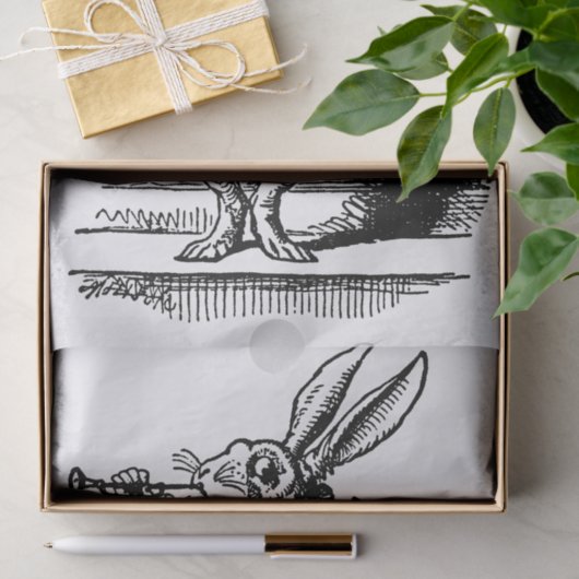 Alice in Wonderland White Rabbit als Herald Tissuepapier (Geschenk)