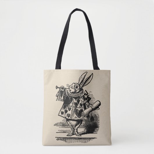 Alice in Wonderland White Rabbit als Herald Tote Bag (Voorkant)