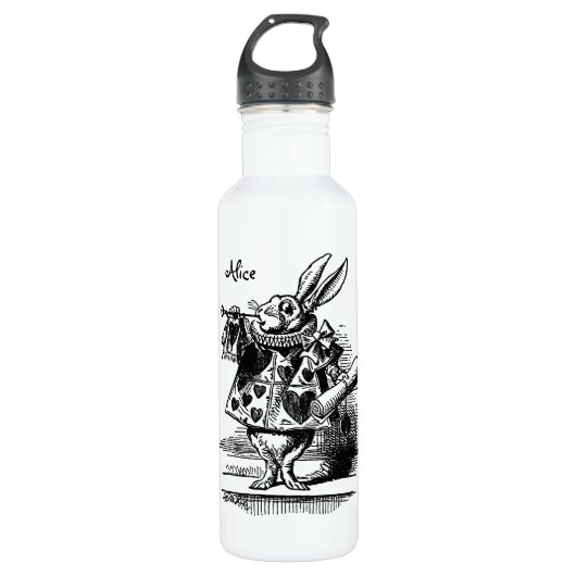 Alice in Wonderland White Rabbit als Herald Waterfles (Voorkant)