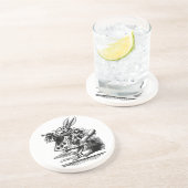 Alice in Wonderland White Rabbit als Herald Zandsteen Onderzetter (Zijkant)