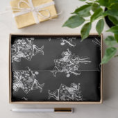 Alice in Wonderland White Rabbit Antiek Art Black Tissuepapier (Geschenk)