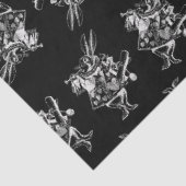 Alice in Wonderland White Rabbit Antiek Art Black Tissuepapier (Detail)