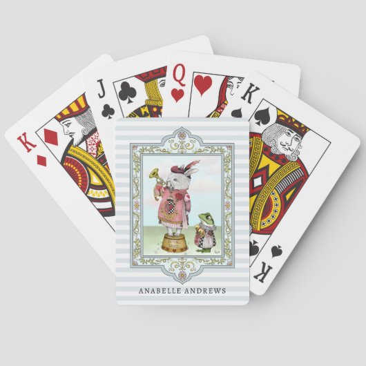 Alice in Wonderland White Rabbit Art Pokerkaarten (Achterkant)