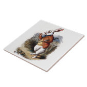 Alice in Wonderland White Rabbit Art Tile Trivet Tegeltje (Zijkant)
