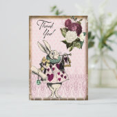 Alice in Wonderland White Rabbit Bedankkaart (Staand voorkant)