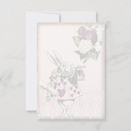 Alice in Wonderland White Rabbit Bedankkaart (Achterkant)