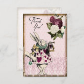 Alice in Wonderland White Rabbit Bedankkaart (Voorkant / Achterkant)