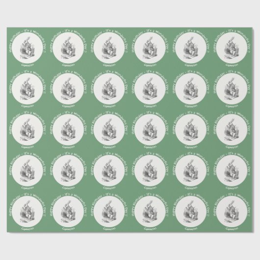 Alice in Wonderland White Rabbit Birthday Party Cadeaupapier (Vlak)