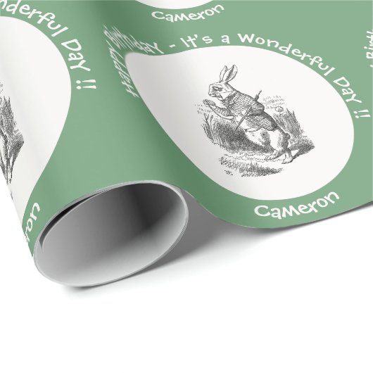 Alice in Wonderland White Rabbit Birthday Party Cadeaupapier (Rol Hoek)