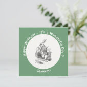 Alice in Wonderland White Rabbit Birthday Party Kaart (Staand voorkant)
