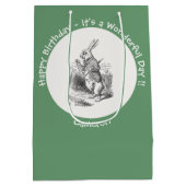 Alice in Wonderland White Rabbit Birthday Party Medium Cadeauzakje (Achterkant)