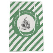 Alice in Wonderland White Rabbit Birthday Party Medium Cadeauzakje (Achterkant)