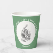 Alice in Wonderland White Rabbit Birthday Party Papieren Bekers (Voorkant)