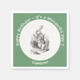 Alice in Wonderland White Rabbit Birthday Party Servet